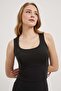 Women's Strap Soft Summer Basic Tight Black Crop Body
