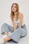 Women's Jeans Loose Straight Baggy Navy Jeans