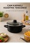 Enameled Glass Lid Potato Pepper Pumpkin Sausage Eggplant Frying Pot Fryer (24cm)