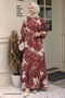 Flower and Shape Patterned Tile Viscose Dress - 3