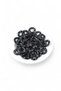 20X5 mm Round Ring Pattern Black Inlay Stone (100 Pieces) - 2