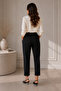 Women's Black Color Elastic Waist Ankle Length Double Leg Basic Model Trousers - 5