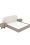 Highpoint Solid Wood Design Bed Frame with Fabric Upholstered Backrest, 233X202Cm, Beige - 7