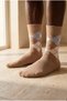 Men's plaid patterned socks beige