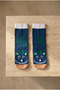 Dinosaur Patterned Children's Socks - Cute, Navy Green - 2