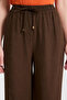 Women's Brown Canvas Trousers 50321992-Vr029 - 6