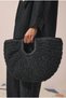 Half Moon Straw Bag Black - 3