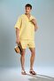 100% Cotton Boxy Fit Apaş Collar Printed Short Sleeve Ecru Shirt I3923Ax26Hs - 2