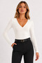 Women's V-Neck Blouse with Lace Detail - 5