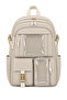 Vital Series Beige 6-Compartment Backpack and School Bag with Water Bottle Pocket, Suitable for Primary and Secondary Schools - 2