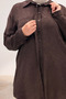 68065 Large Size Men's Collared Jacquard Strawberry Shirt - Brown - 2