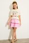 100% Cotton Crew Neck Short Sleeve Printed Ecru T-Shirt for Girls H8798A826Hs - 2