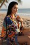 Multi-Colored Patterned Midi Length Viscose Women's Kimono - 3