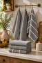 Aqua Hand and Face Towel Set Kitchen Towels 6 Pieces 30X50 cm 100% Cotton - 2