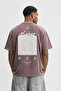Men's Sonar Embroidery Detailed Oversize T-Shirt Brown - 4