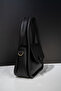 Women's Black Buttoned Handbag and Shoulder Bag - 3