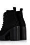 Jvl 207 Lace-Up Detail High Heel Boots-Black Suet - 4