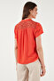 Guipure Detailed 100% Cotton Regular Fit V-Neck Blouse Bluz 611Bz0286 - 7