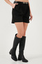 Regular Fit High Waist Suede Textured Pleated Detail Shorts Shorts 6522022 - 4