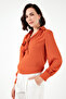 Tie Detailed V-Neck Chiffon Shirt SHIRT 611BZ0047 - 6