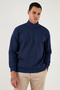 Cotton Regular Fit Half Zipper Stand Collar Sweat Men's Sweat 5905470 - 2