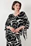 Patterned Regular Fit Three Quarter Sleeve V-Neck Bottom-Top Suit 5865357 - 4