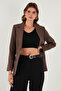 Regular Fit Double Breasted Collar Belted Blazer Jacket Jacket 6839367 - 5