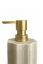Textured Polyresin Liquid Soap Dispenser, Modern Geometric Design with Gold Color Pump, Decorative Soap and Detergent Dispenser for Bathroom and Kitchen, 450 Ml, 8 × 8 × 18 cm Cream - 8