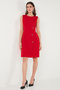 Standard Fit Belted Crew Neck Mini Evening Dress Dress 611El1964 - 2