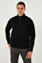 Cotton Relaxed Fit Half Zipper Stand Collar Sweat Men's Sweat 5901232 - 5