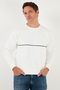 Cotton Stripe Detailed Relaxed Fit Crew Neck Sweat Men's Sweat 5901227 - 4