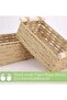 Set of 2 Rectangular Woven Storage Baskets with Washable Liners, Paper Rope Straw Rattan Baskets - 4
