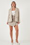 Stoned Regular Fit Brooch Detailed Jacket-Shorts Skirt Set Women's Set 6839618 - 2