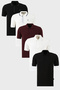 Cotton Regular Fit Buttoned Polo Neck 5'Li Package t Shirt Men t Shirt 590211827S5