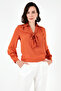 Tie Detailed V-Neck Chiffon Shirt SHIRT 611BZ0047 - 2
