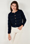 Premium Regular Fit Crew Neck Buttoned Textured Knitwear Cardigan Cardigan 680Hi00337 - 5