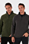 Slim Fit Half Zip Mock Neck Cold-Proof 2-Pack Fleece Men's Polar 5906003S2