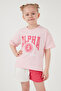 Cotton Printed Crew Neck Shorts Top and Bottom Set Girl's SET6212006 - 3