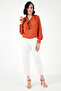 Tie Detailed V-Neck Chiffon Shirt SHIRT 611BZ0047 - 4