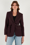 Regular Fit Double Breasted Collar Belted Blazer Jacket Jacket 6839367 - 5