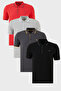Cotton Regular Fit Stripe Detailed Buttoned Polo Collar 4-Pack t Shirt Men's t Shirt 5902118