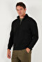 Cotton Regular Fit Half Zipper Stand Collar Sweat Men's Sweat 5905470 - 6