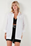 Cotton Blend Oversize Shirt with Side Buttons Shirt 611Go00054 - 3