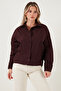 Cotton Oversized Short in the Front and Long in the Back Classic Collar Shirt Shirt 6834985 - 5
