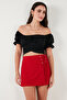 Regular Fit Madonna Collar Lacing Detailed Crop Blouse Bluz 6527017 - 2