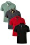 Cotton Regular Fit Stripe Detailed Buttoned Polo Collar 4-Pack t Shirt Men's t Shirt 5902118
