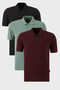 Cotton Regular Fit Buttoned Polo Neck 3 Pack t Shirts Men's t Shirt 5902127 S3
