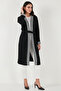 Modest Regular Fit Tie-Down Embroidered Hijab Long Kimono Cardigan Cardigan 5866173 - 6
