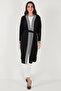 Modest Regular Fit Tie-Down Embroidered Hijab Long Kimono Cardigan Cardigan 5866173 - 4