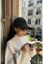 Open Back Flexible Ribbed Women's Hat with Ponytail Entry - 2
